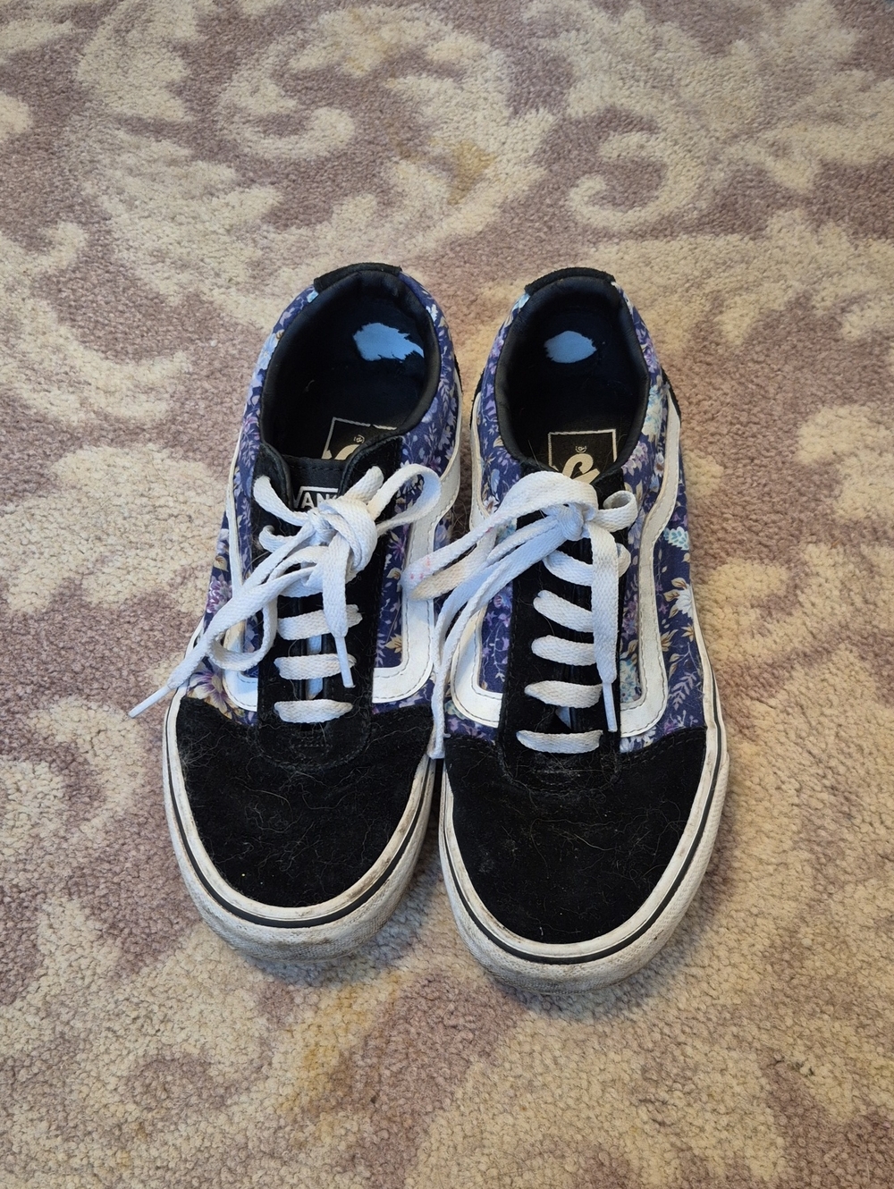 Vans Black & Purple Floral Old Skool Lace Sneakers